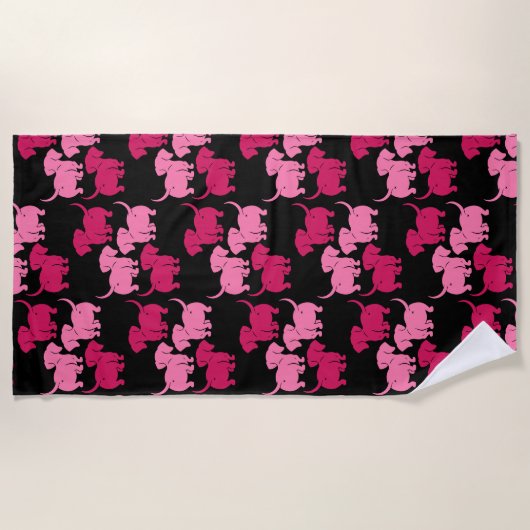 Duitse Dachshund Dog Patronen Strandlaken (Voorkant)