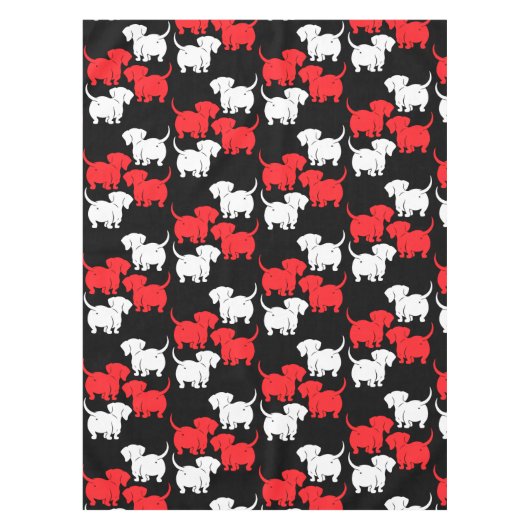 Duitse Dachshund Dog Patronen Tafelkleed (Voorkant)