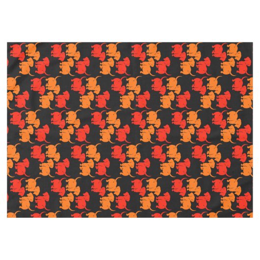 Duitse Dachshund Dog Patronen Tafelkleed (Voorkant (Horizontaal))