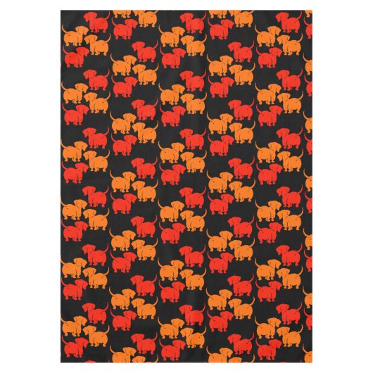 Duitse Dachshund Dog Patronen Tafelkleed (Voorkant)