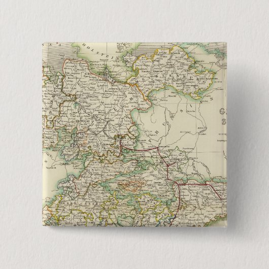 Duitse deelstaten vierkante button 5,1 cm (Voorkant)