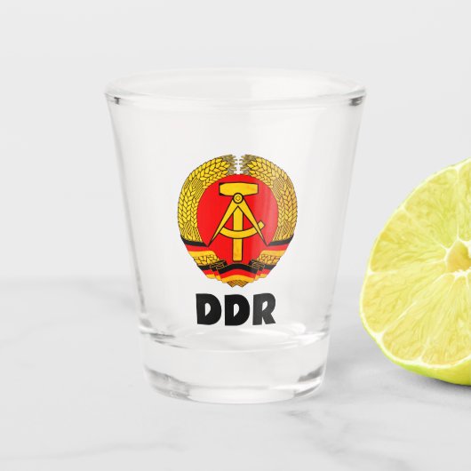 Duitse Democratische Republiek (DDR, DDR) Oost-Dui Shot Glas (Voorkant)
