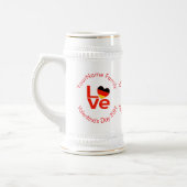 Duitse Deutsch Red LOVE Hart Vlag Bierpul (Links)