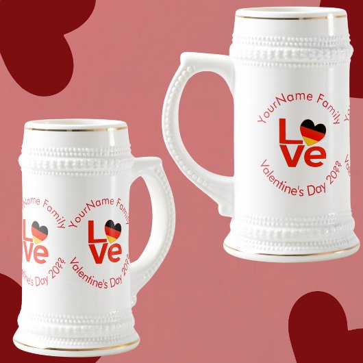 Duitse Deutsch Red LOVE Hart Vlag Bierpul