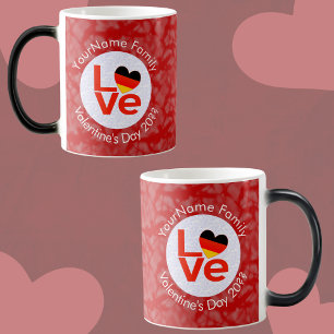 Duitse Deutsch Red LOVE Hart Vlag Magische Mok