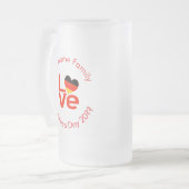 Duitse Deutsch Red LOVE Hart Vlag Matglas Bierpul (Voorkant links)