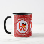 Duitse Deutsch Red LOVE Hart Vlag Mok (Links)