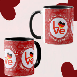 Duitse Deutsch Red LOVE Hart Vlag Mok