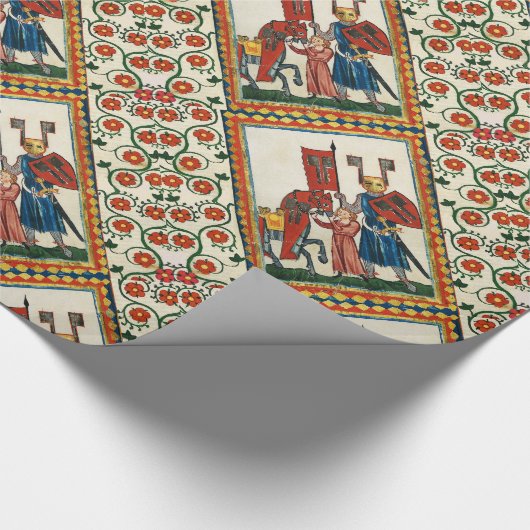 DUITSE DICHTER ALS DUITSE RIDDER MIDDELEEUWSE MINI CADEAUPAPIER (Hoek)