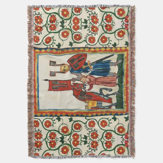 DUITSE DICHTER ALS DUITSE RIDDER MIDDELEEUWSE MINI DEKEN (Voorkant Verticaal)