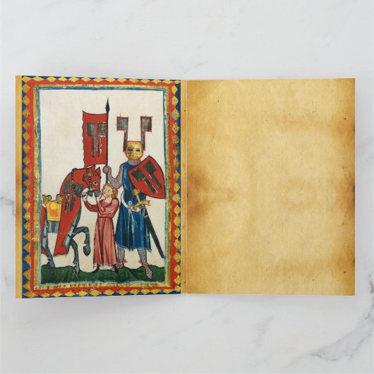 DUITSE DICHTER ALS DUITSE RIDDER MIDDELEEUWSE MINI KAART (Binnen)