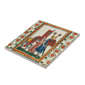 DUITSE DICHTER ALS DUITSE RIDDER MIDDELEEUWSE MINI TEGELTJE (Zijkant)