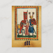 DUITSE DICHTER ALS DUITSE RIDDER MIDDELEEUWSE MINI VISITEKAARTJE (Achterkant)