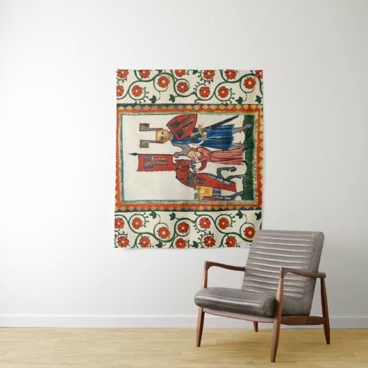 DUITSE DICHTER ALS DUITSE RIDDER MIDDELEEUWSE MINI WANDKLEED (In situ)