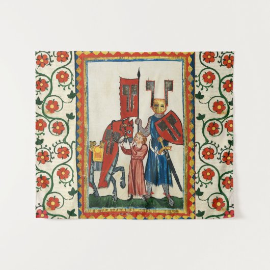 DUITSE DICHTER ALS DUITSE RIDDER MIDDELEEUWSE MINI WANDKLEED (Voorkant (horizontaal))