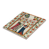 DUITSE DICHTER, ZIJN GELIEFDE DAME, MIDDELEEUWSE M TEGELTJE (Zijkant)