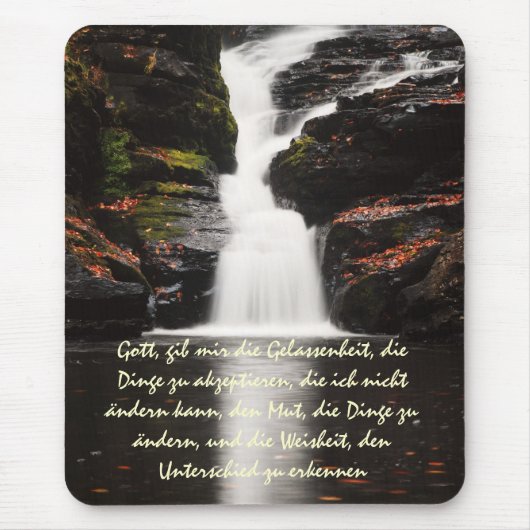 Duitse dienst najaar waterfall Mousepad Muismat (Voorkant)