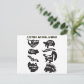 Duitse dierennamen briefkaart (Staand voorkant)