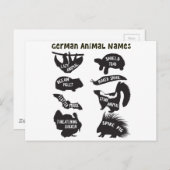 Duitse dierennamen briefkaart (Voorkant / Achterkant)