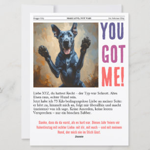 Duitse Dog Best Friend Valentijnsdag Krantkaart Feestdagenkaart