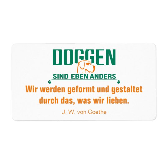Duitse Dog Briefstickers Etiket (Voorkant)