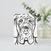 Duitse Dog Gezicht Briefkaart (Staand voorkant)