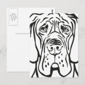 Duitse Dog Gezicht Briefkaart (Voorkant / Achterkant)