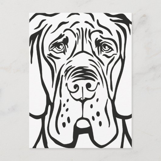 Duitse Dog Gezicht Briefkaart (Voorkant)