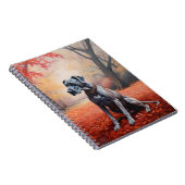 Duitse Dog in Herfstbladeren Fall Inspireren Notitieboek (Rechterzijde)