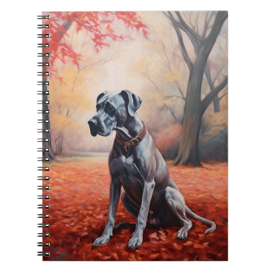 Duitse Dog in Herfstbladeren Fall Inspireren Notitieboek (Voorkant)