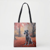 Duitse Dog in Herfstbladeren Fall Inspireren Tote Bag (Voorkant)