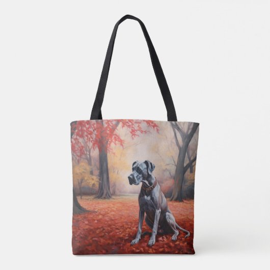 Duitse Dog in Herfstbladeren Fall Inspireren Tote Bag (Achterkant)