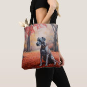 Duitse Dog in Herfstbladeren Fall Inspireren Tote Bag (Dichtbij)