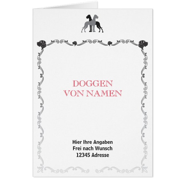 Duitse dog kaart (Voorkant)