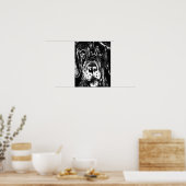 Duitse Dog Kohle tekening Poster (Keuken)