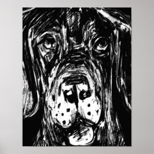 Duitse Dog Kohle tekening Poster