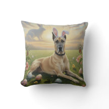 Duitse Dog met Konijnenoren Paasfeest Landschap Le