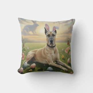 Duitse Dog met Konijnenoren Paasfeest Landschap Le Kussen