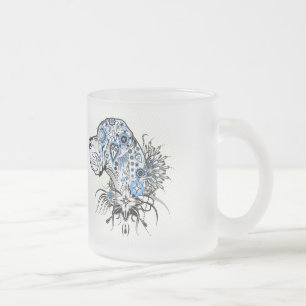 Duitse dog met zwarte hart matglas koffiemok