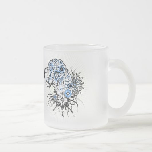Duitse dog met zwarte hart matglas koffiemok (Rechts)