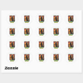 Duitse Dog Ronde Sticker (Vel)