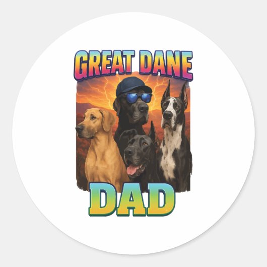 Duitse Dog Ronde Sticker (Voorkant)