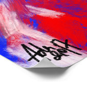 Duitse Dog Schilderij rood blauw Poster (Hoek)