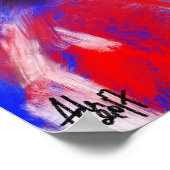 Duitse Dog Schilderij rood blauw Poster (Hoek)