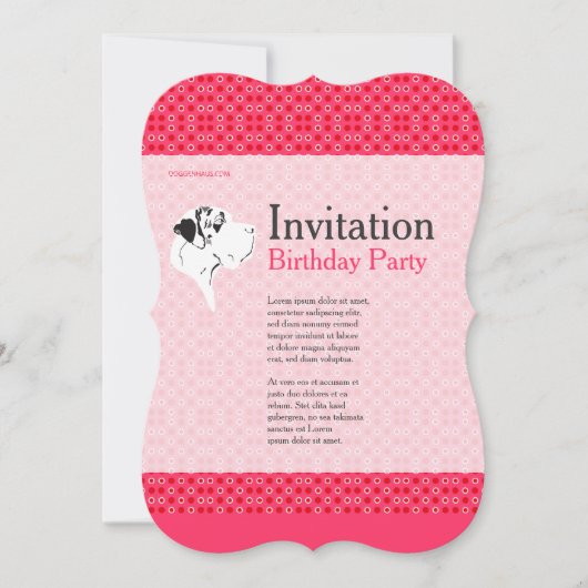 Duitse Dog Uitnodiging (Voorkant)