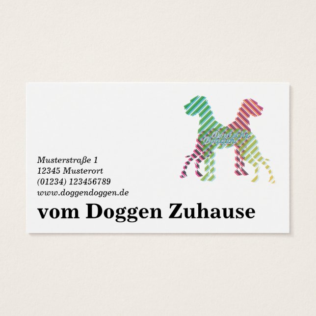 Duitse Dog Visitekaartjes (Achterkant)
