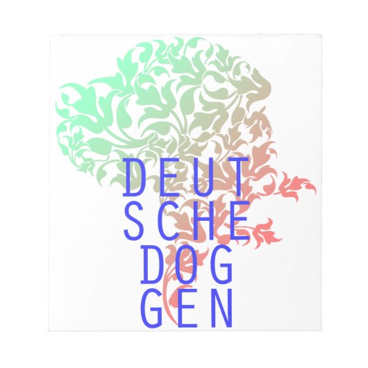 Duitse Doggen blad hoofd Notitieblok (Voorkant)