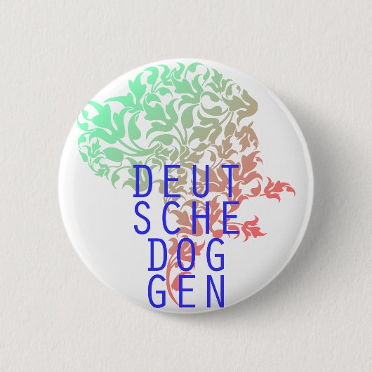 Duitse Doggen blad hoofd Ronde Button 5,7 Cm (Voorkant)
