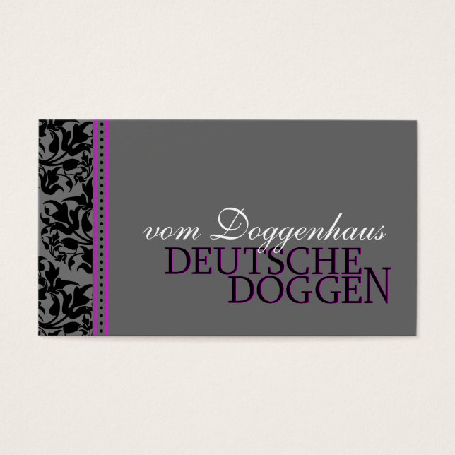 Duitse Doggen bloemig Visitekaartjes (Voorkant)