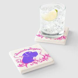 Duitse Doggen Magenta Blauw Logo Stenen Onderzetter
